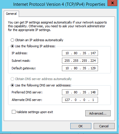 DC1 Network Configuration